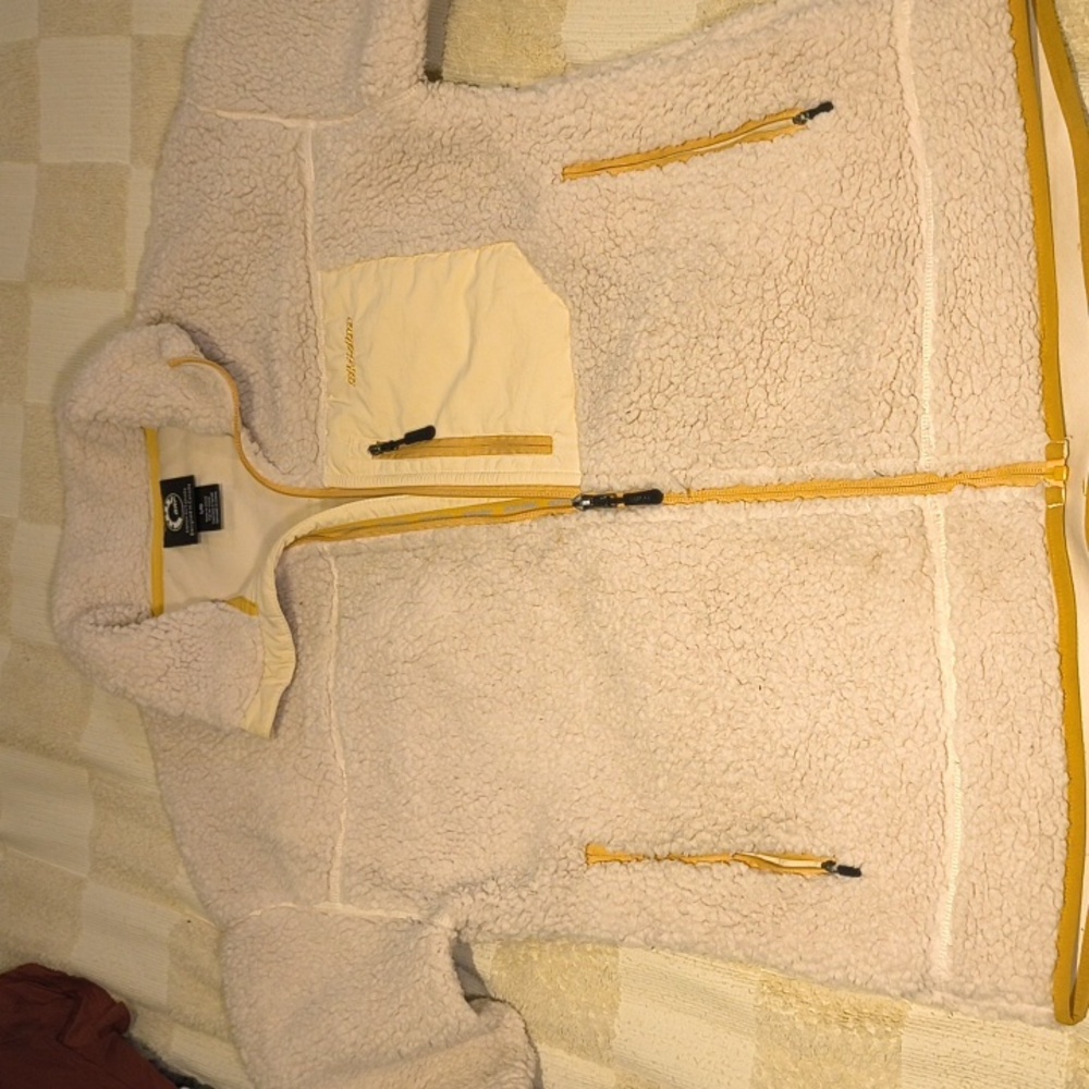 Women's Cream and Yellow Teddy Jacket